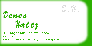 denes waltz business card